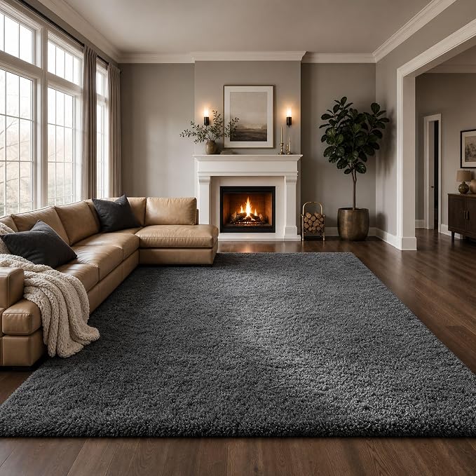 Ophanie Area Rugs 9x12 Living Room, Large Grey Bedroom Carpet, Big Shag Indoor by Ophanie