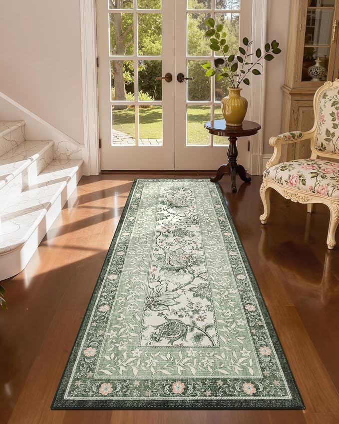 GarveeHome Sage Green 2.5 x 8 Washable Kitchen Runner Rugs Non Slip Provence - Image 4