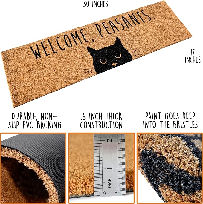 Welcome Peasants Cat Doormat 50x15 Inch, Long - Image 2
