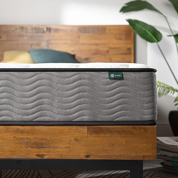 ZINUS 10 Inch Support Plus Pocket Spring Hybrid Mattress, Twin, Strong Coils for Durable Support, Pocket Innersprings for Motion Isolation, Mattress in A Box