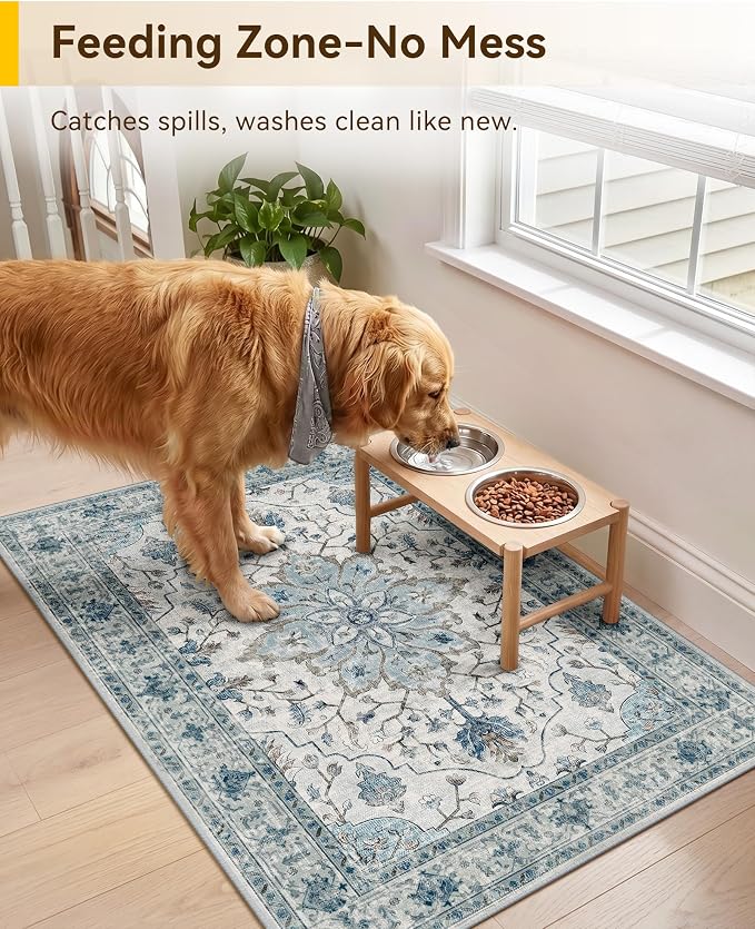 RELEANY Washable Area Rug, Small 2'x3', Water Repellent, Pet Friendly, Vintage - Image 2