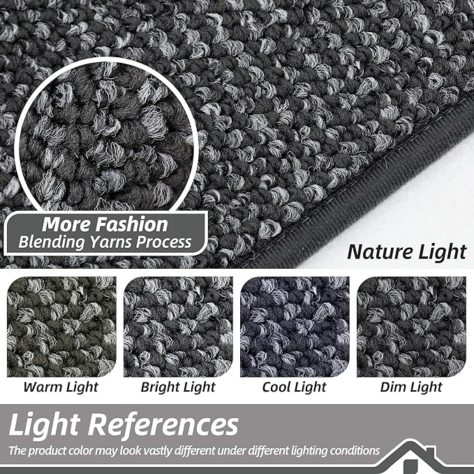 BEQHAUSE Dirt Trapper Door Mat 17" x 30", Non-Slip Doormats, Charcoal | - Image 5