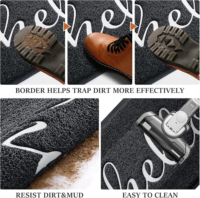 Door Mat Welcome Mat Floor Mat for Entryway, High Traffic Areas | Low Profile - Image 6