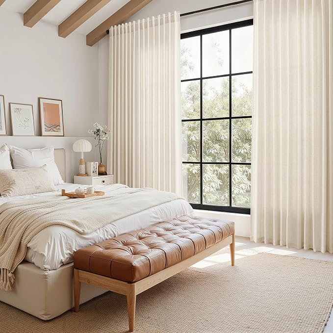 Linen Curtains 84 Inch Length 2 Panels Set - Image 8