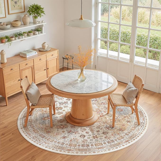 Round Rug 5ft, Circle Rug for Dining Room Table, Dining Room, Nursery Room - Image 9
