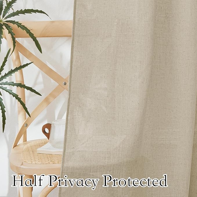 RYB HOME Linen Sheer Curtains - Image 4