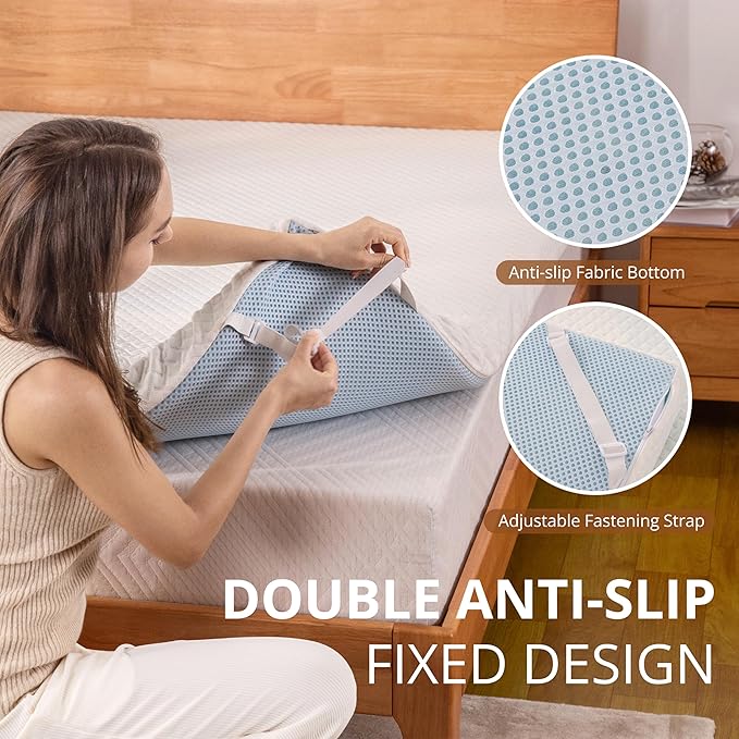 EGO Gel Memory Foam Mattress Topper, 2 Inch Queen with Removable Breathable Soft Cover, Cooling Bed Topper for Comfort Body Support & Pressure Relief, CertiPUR-US Certified