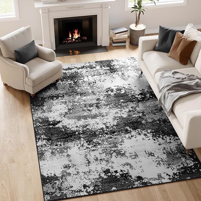 Black Washable Rug 4x6 Entryway Rugs by Acapet