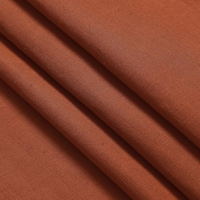Terracotta Linen Curtains 102 inches Long 2 Panels - Image 5