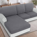 H.VERSAILTEX Sectional Couch Covers 3 Pieces Sofa Seat Cushion Covers L Shape by HVERSAILTEX