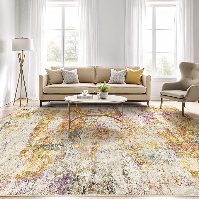 LOONGRUG 12x18 Area Rug Washable Large Neutral Modern Living Room Rugs | - Image 5