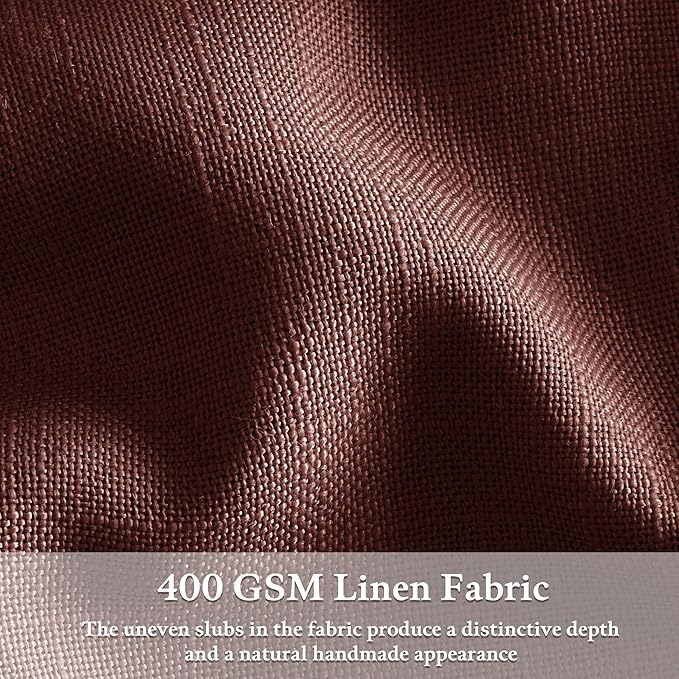 Linen Pleated Rust Brown Memory Trained Light Filtering Curtains 102 Inch | 102 - Image 5
