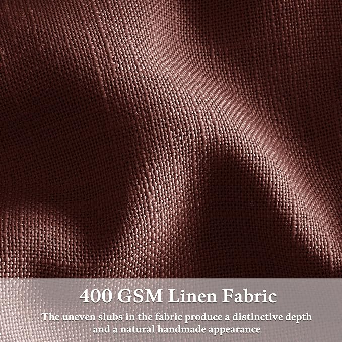 Chestnut Brown Thick Linen Pleated Light Filtering Curtains 96 Inch Long | - Image 5