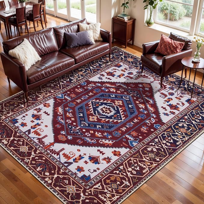 SERISSA 5x7 Washable Non Slip Boho Area Rug by SERISSAHomeDecorCollection