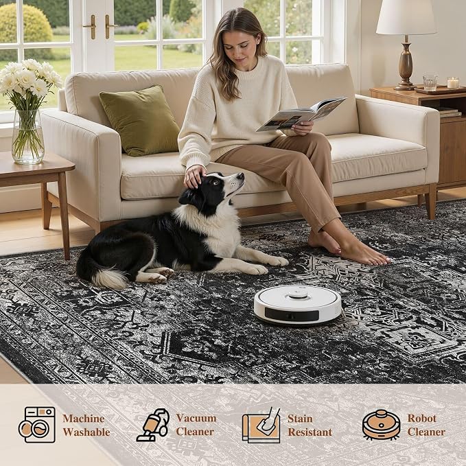 UERMEI 8x10 Area Rug Living Room Rugs - Image 5