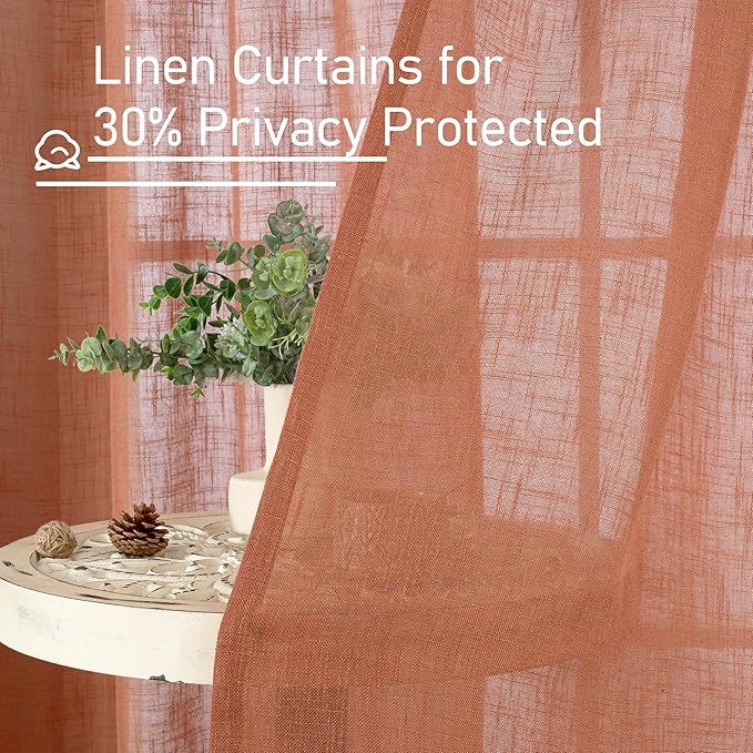 Light Filtering Linen Curtains 54 inches Long - Image 5