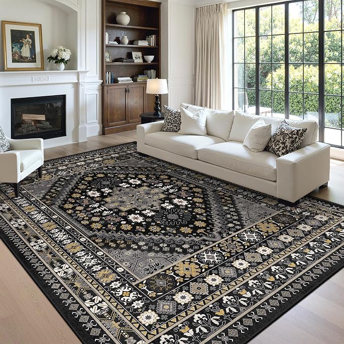 8x10 Area Rugs for Living Room, Large Washable Rug, Dining Room, Low Pile - Image 3