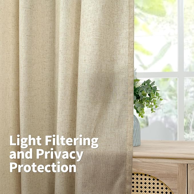 YoungsTex Burlap Linen Curtains 45 Inch Length - Image 4