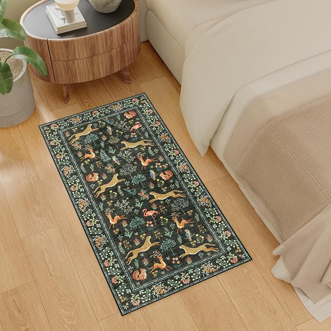 DUKINO 2x4 Rug for Entryway, Animal Washable Runner Rug for Kitchen, Low Pile - Image 4