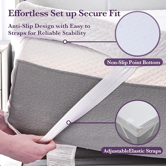 SINWEEK 2 Inch Gel Memory Foam Mattress Topper with Cooling Cover Ventilated Soft Mattress Pad, Bed Topper, CertiPUR-US Certified, Twin XL Size
