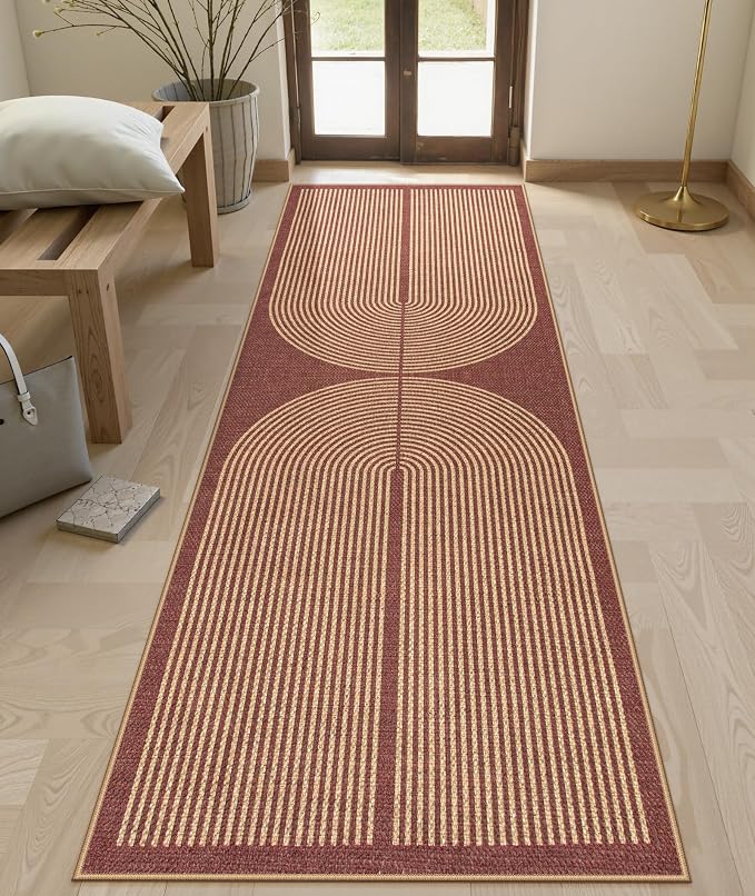 Lahome Modern Rainbow Easy Jute Entryway Rug, Washable Kitchen Runner Rug | by Lahome