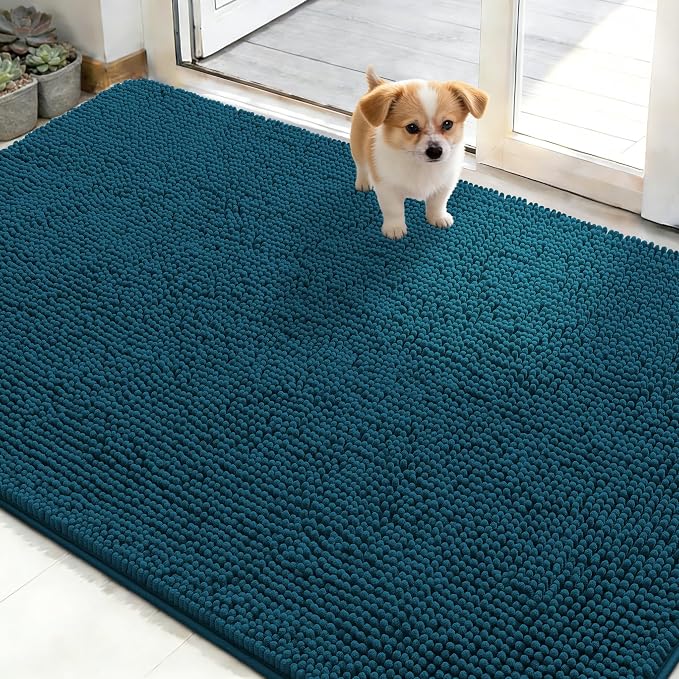 OLANLY Dog Door Mat for Muddy Paws 48x30, Super Absorbent Chenille Mud Mat | by OLANLY