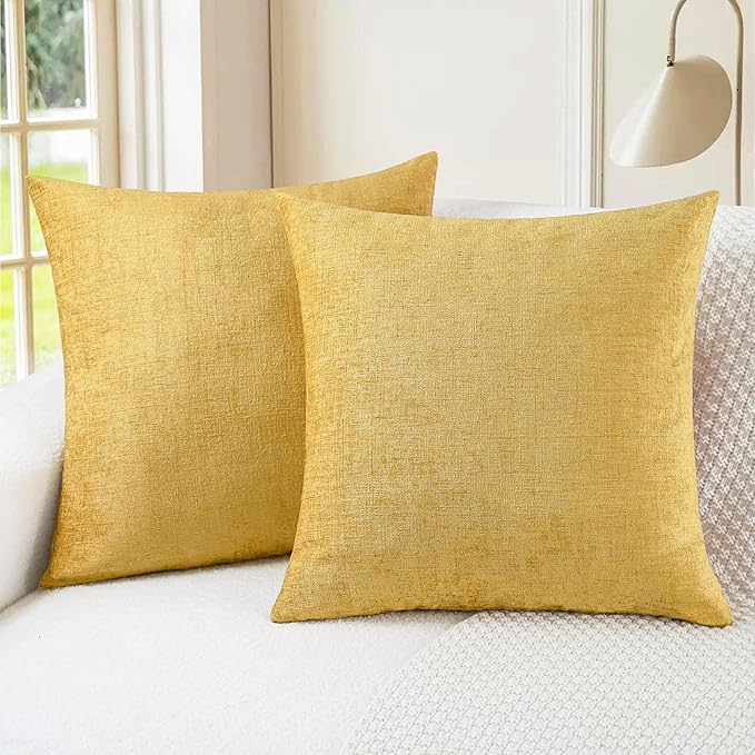 CaliTime Decorative Couch Throw Pillow Covers 22 X 22 Inches Gold | Pack of 2 by CaliTime