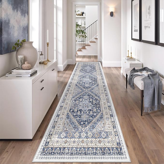 2'6 x 8' Runner Rug Non Slip, Washable Kitchen Rugs, Nursery Room, Soft Runner by Zesthome