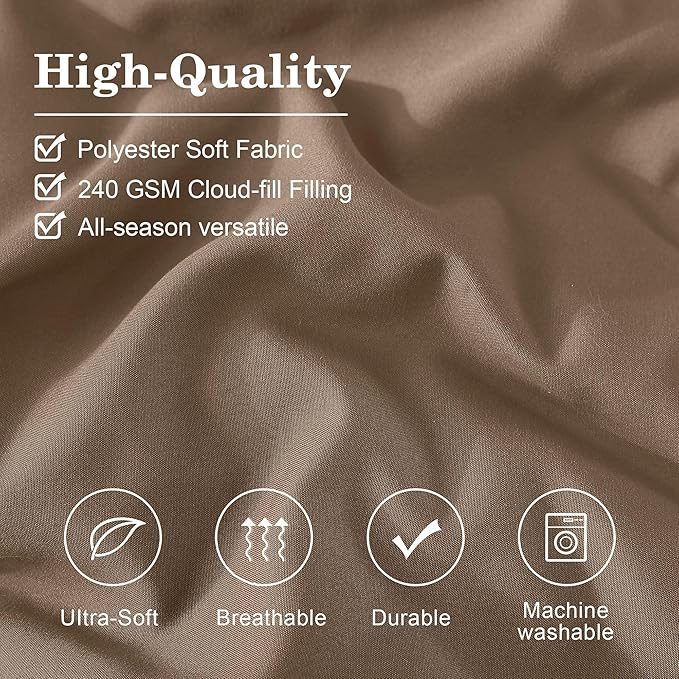 Monbix Full Comforter Set - 7 Pieces Umber Bed in a Bag Full Size Bedding Sets with Comforters, All Seasons Down Alternative Comforter with Sheets,Pillowcases & Shams