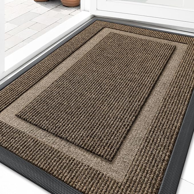 OLANLY Front Door Mat Outside 33x21, All-Season Heavy-Duty Rubber Doormat | by OLANLY