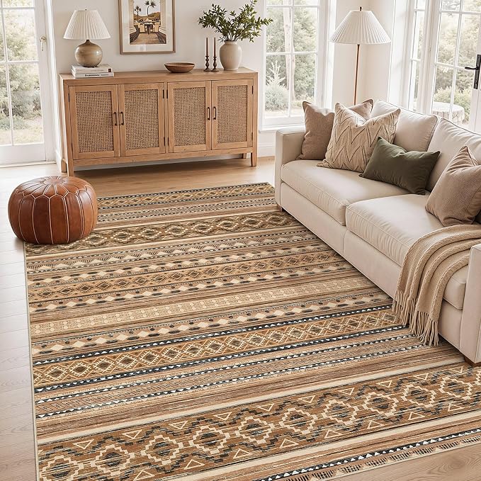 cotiled Boho 5x8 Area Rugs for Living Room: Soft Moroccan Washable Rug | Solve by COTILED