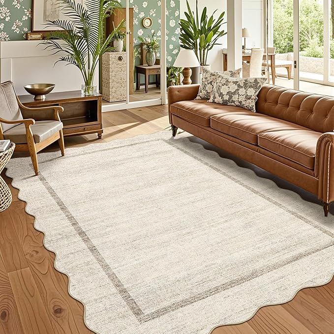 GarveeHome Scalloped Washable Rug 9x12 Area Rug - Image 2