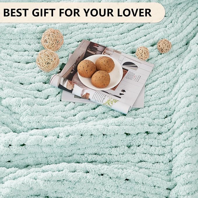 L'AGRATY Chunky Knit Throw Blanket - Image 6