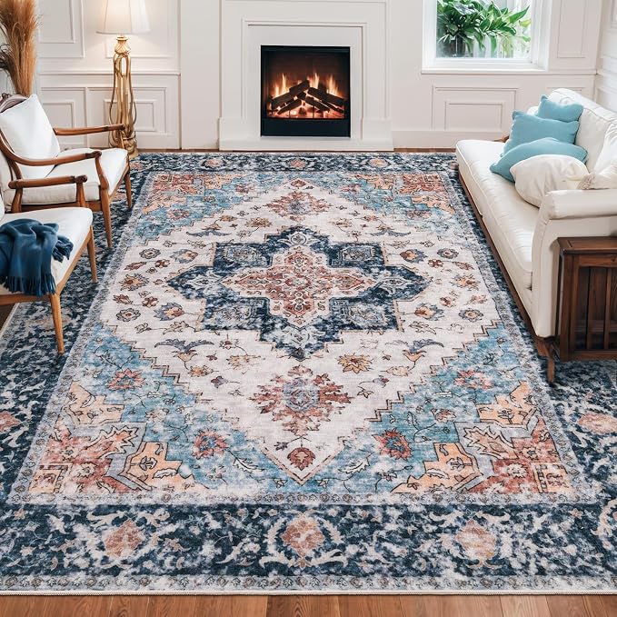 SERISSA 8x10 Washable Non Slip Boho Area Rug - Image 7