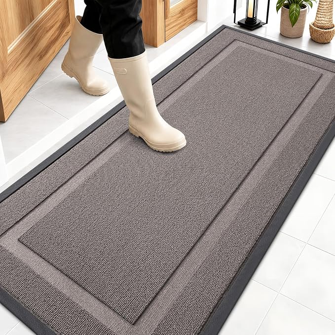 OLANLY Front Door Mat Outside 59x23, All-Season Heavy-Duty Rubber Doormat | by OLANLY