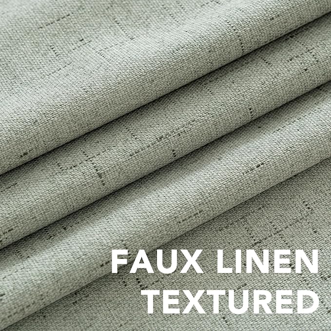 H.VERSAILTEX Linen Blackout Curtains 54 Inches Long 100% Absolutely Blackout - Image 4