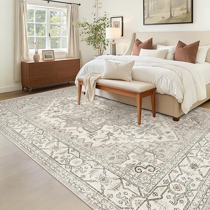Madane 5x7 Area Rugs for Living Room, Non-Slip Washable Rug, Soft Low Pile - Image 2