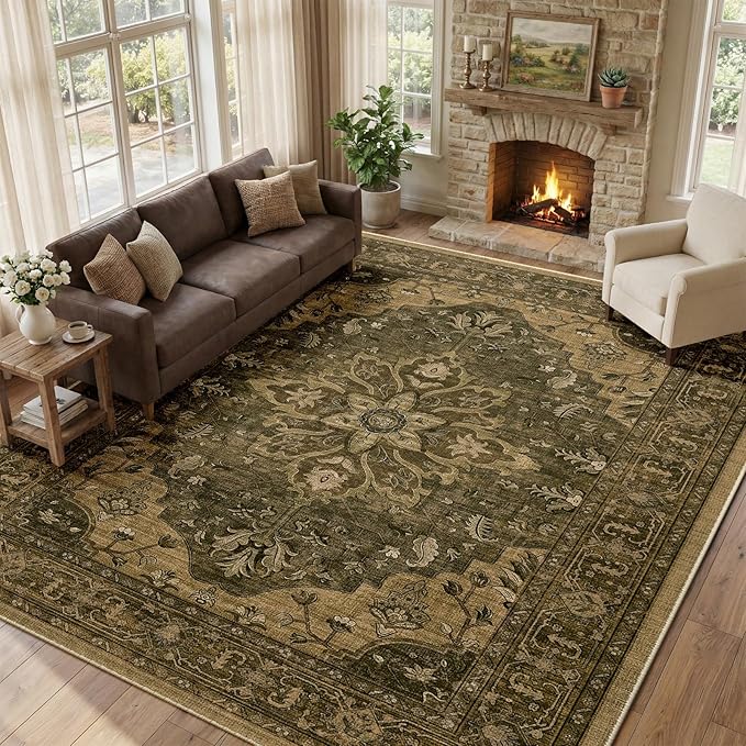 RELEANY Washable Area Rug, Large 10'x14', Water Repellent, Pet Friendly - Image 2