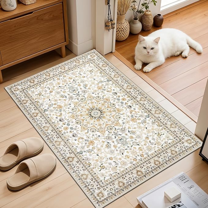 2x3 Area Rugs Living Room: Washable Vintage Rug - Image 2