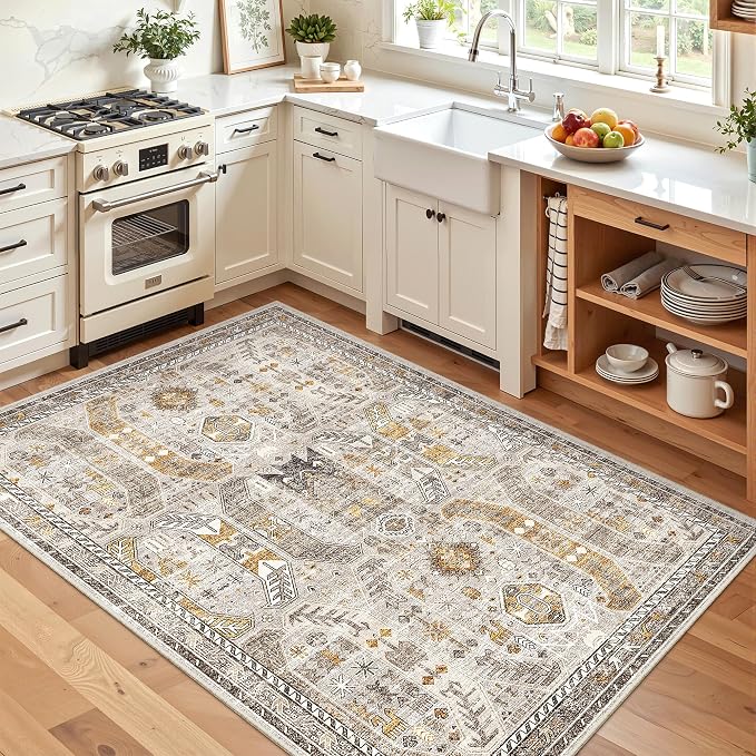 Madane Area Rug 3x5, Washable Vintage Entry Rugs - Image 2
