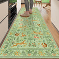 DUKINO 2x6 Runner Rug, Washable Animal Kitchen Rugs Non Slip, Light Green | Soft by DUKINO