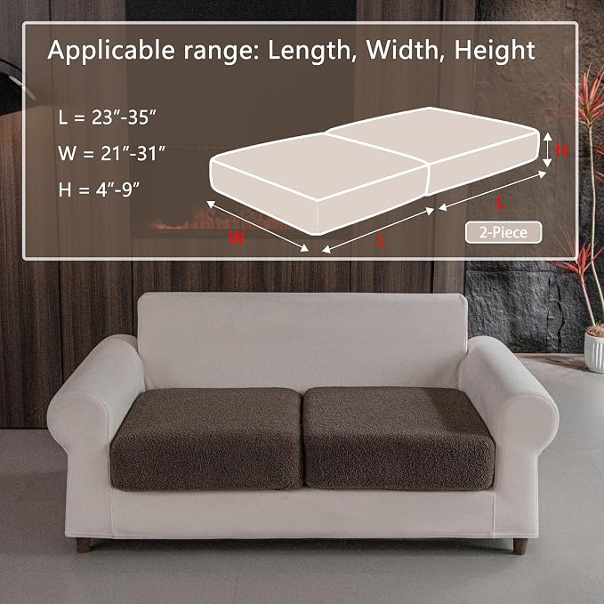 OHSIO Couch Cushion Covers for Sectional Sofa, Stretch Soft Sofa Slipcovers - Image 2