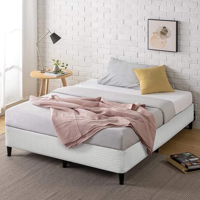 ZINUS Keenan Metal Mattress Foundation, Standing Box Spring, Headboard Brackets Included, Easy Assembly, Queen