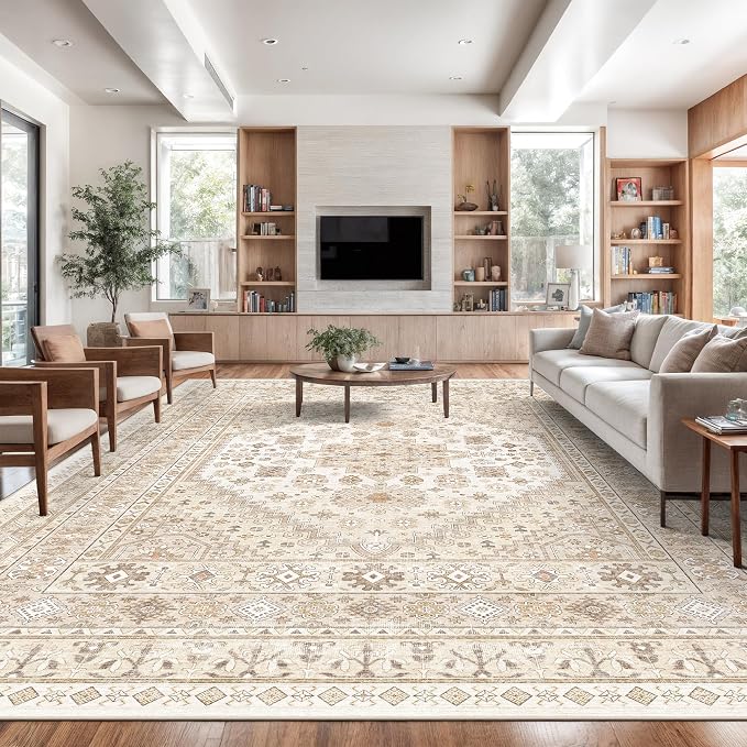 12x15 Area Rugs for Living Room, Large Washable Rug, Dining Room, Low Pile - Image 4
