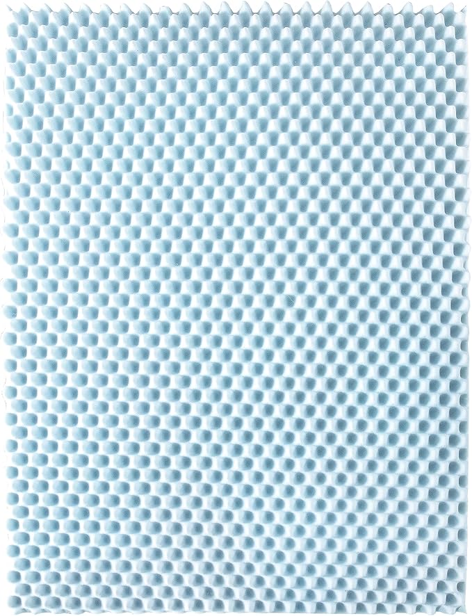 Best Price Mattress 4 Inch Egg Crate Memory Foam Mattress Topper with Cooling Gel Infusion, CertiPUR-US Certified, Twin, Dorm Essentials, Light Blue