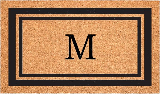Calloway Mills 152962436M Black Border 24" x 36" Monogram Doormat by Callowaymills