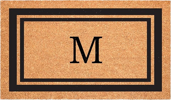 Calloway Mills 152961830M Black Border 18" x 30" Monogram Doormat by Callowaymills