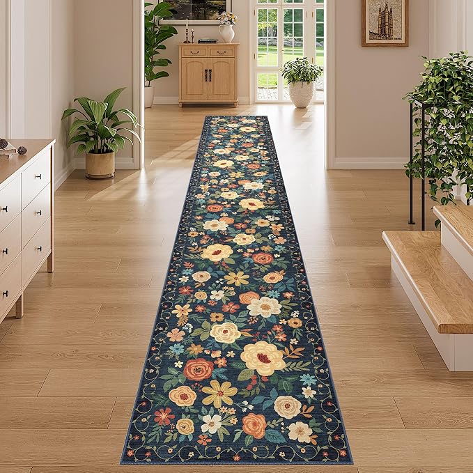 DUKINO 2x12 Washable Runner Rug, Non Slip Long Kitchen Rugs, Low Pile, Soft - Image 8