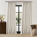 100 Inch Blackout Linen Curtains Pinch Pleated Back Tab Dual Layer W40xL100 | by Twodrapes