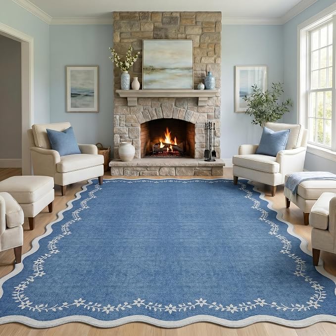 GarveeHome 6x9 Scalloped Area Rug Soft Washable Rug - Image 2